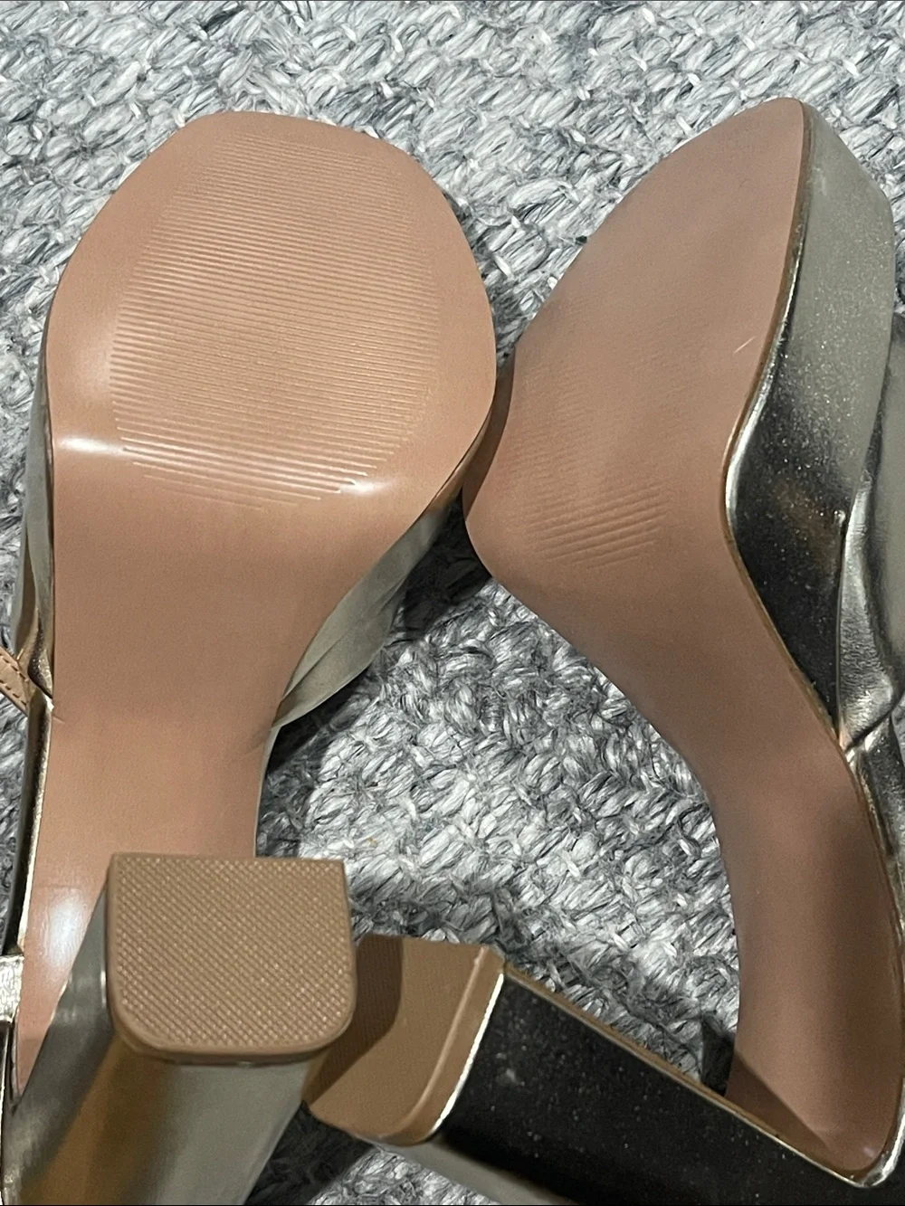 Steve Madden Metallic Gold Platform Ankle-Strap Heels